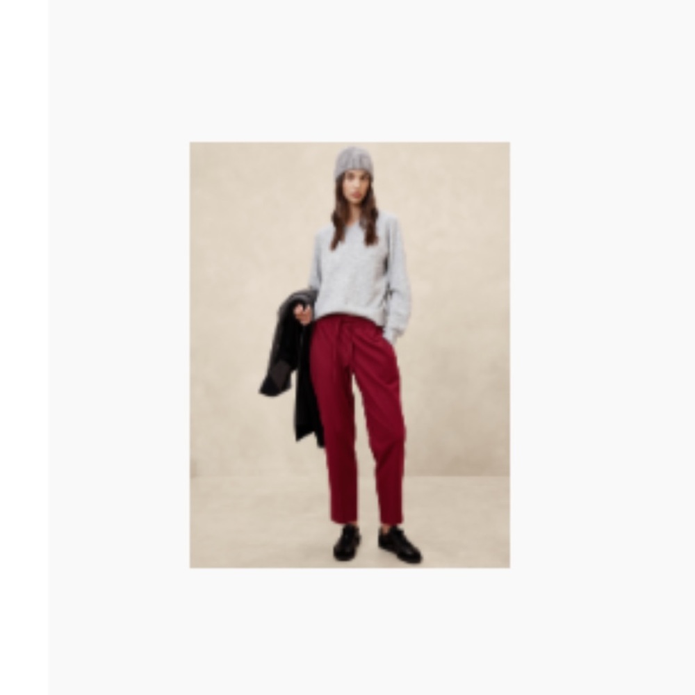 Banana Republic Factory Pull on Tapered Red Chakra Pants S Pockets